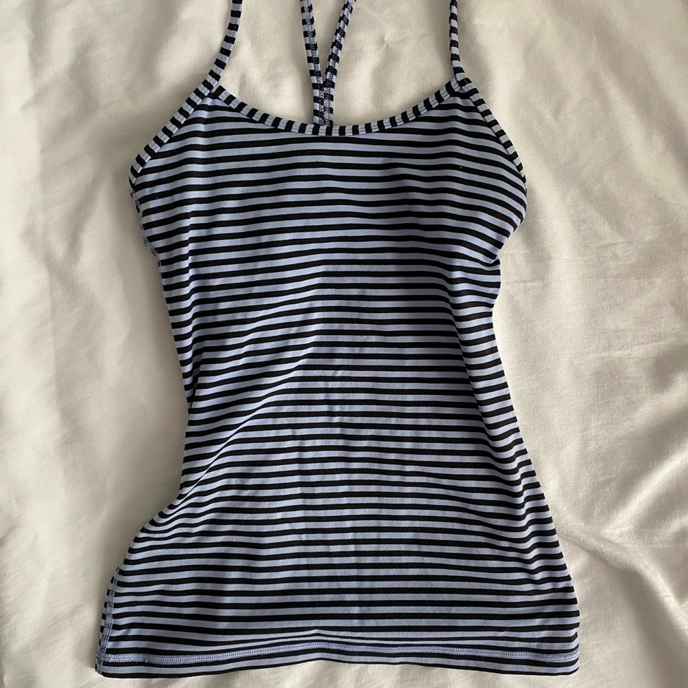 Lululemon Sport Blue and Black Spaghetti Strap Tank Top